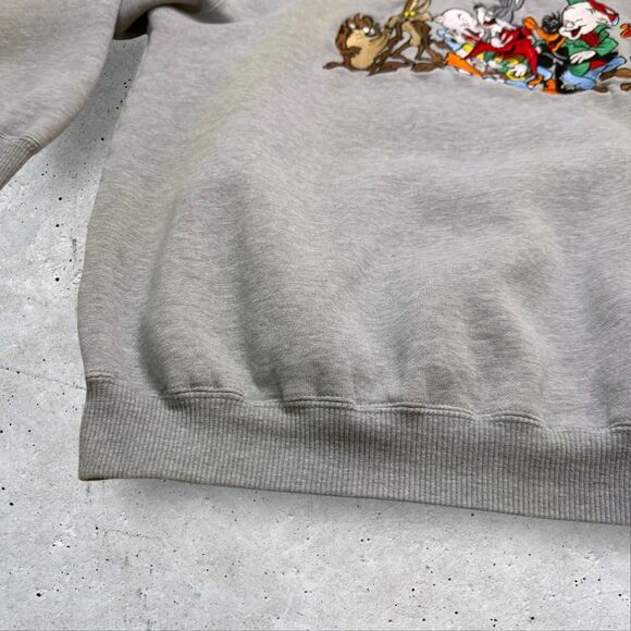 1992 Acme Clothing Looney Tunes Embroidered Characters Sweatshirt Gray Sz L/XL - Picture 5 of 11